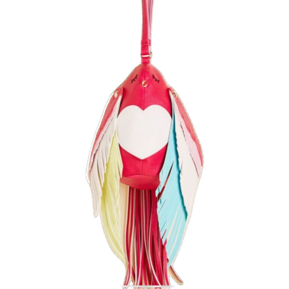 Pink Betsey Johnson bird wristlet / purse